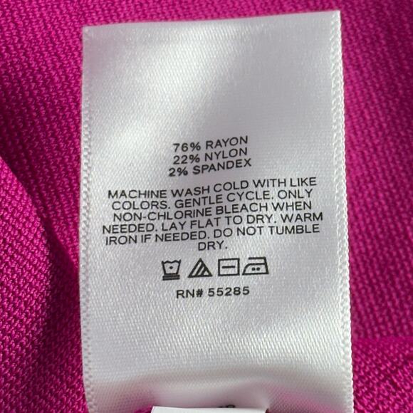 Express Women's Body Contour Crop Tank Top Size Medium Hot Pink Sweetheart Neck - Picture 4 of 6